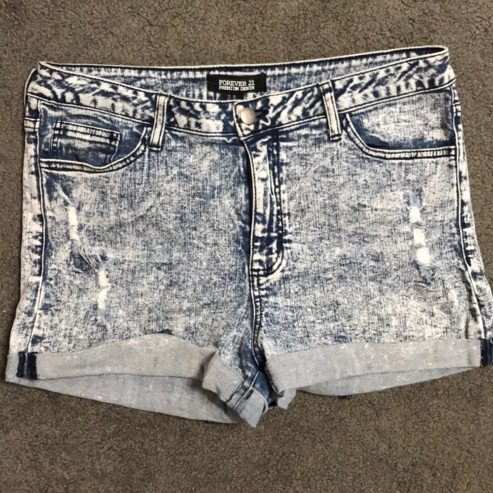 Forever 21 Acid Wash Jean Shorts